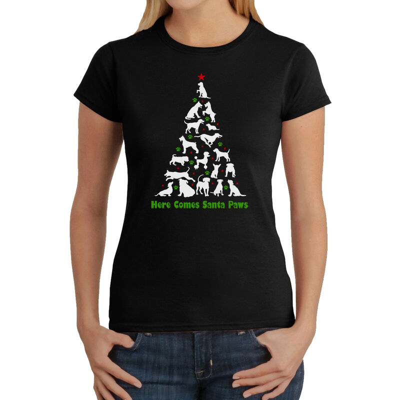 Camiseta Word Art Para Mujer - Aqu&iacute; Viene Santa... image number null