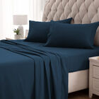 Juego Queen Size de Sábanas Polo One Color Azul Pizarra