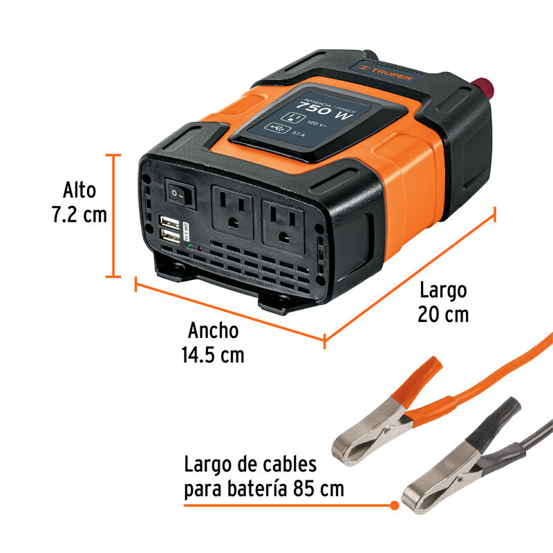 Inversor de Corriente de 750 W Truper image number null