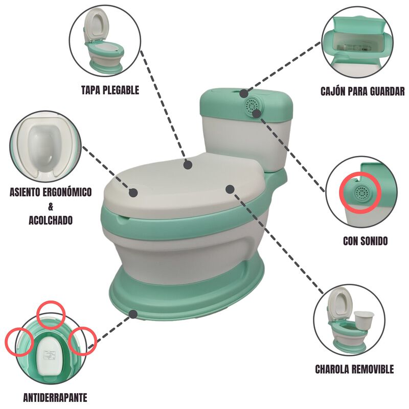 Entrenador De Ba&ntilde;o Infantil Con Respaldo Ergon&oacute;... image number null