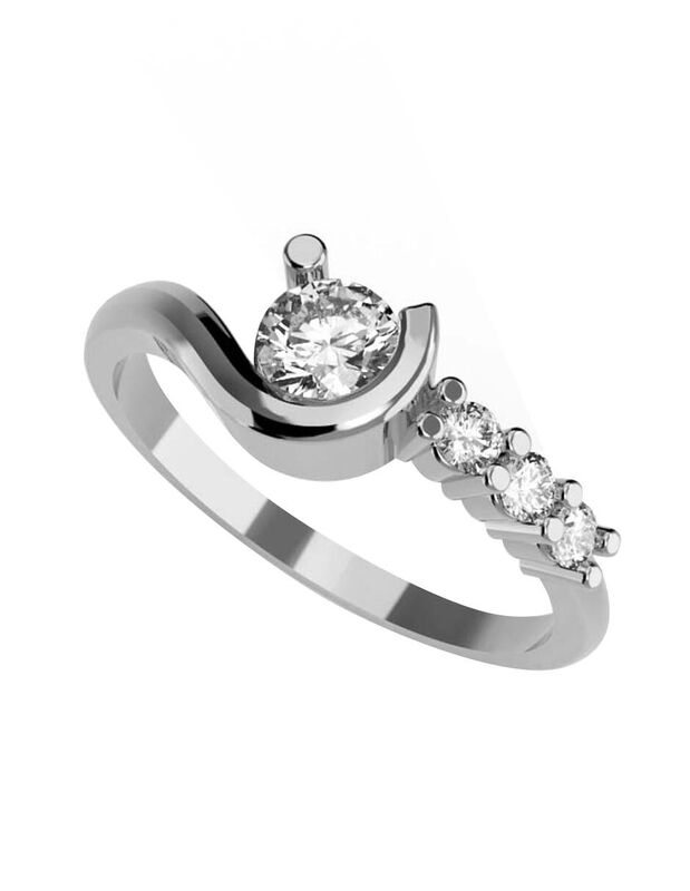 Anillo de Compromiso de 14K con Diamante de Lab... image number null