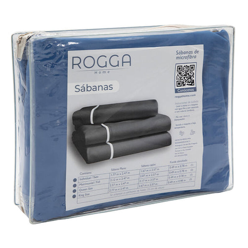 Juego de S&aacute;banas Queen Size Royal Touch Az&uacute;l Me... image number null