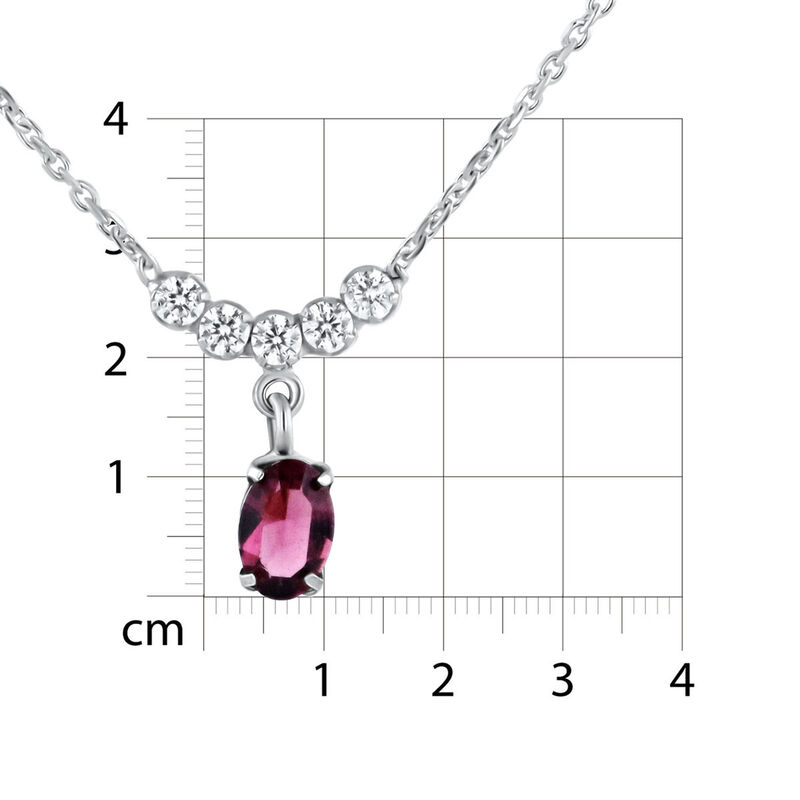 Gargantilla De Plata 925 Con Cristal Color Amat... image number null