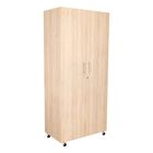 Closet Iker, Beige y Blanco, con Maletero y Rodachinas Para Su F&aacute;cil Desplazamiento