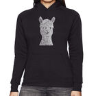 Sudadera Con Capucha Word Art Para Mujer - Alpaca - Negro