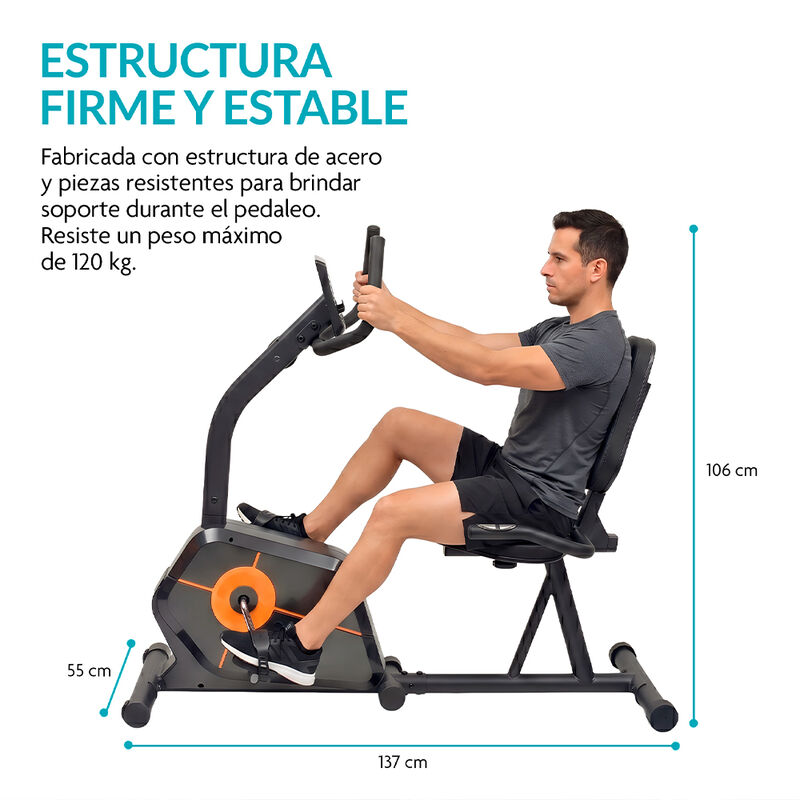 Bicicleta Est&aacute;tica Con Respaldo 8 Niveles Resis... image number null