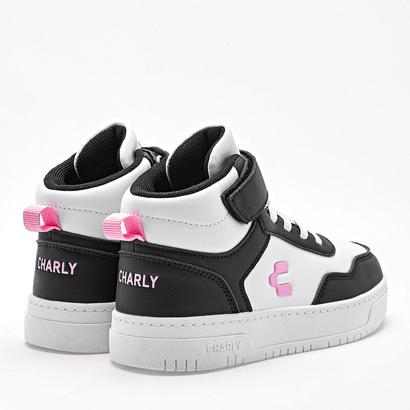 Charly Tenis urbano para ni&ntilde;a blanco negro, agu... image number null