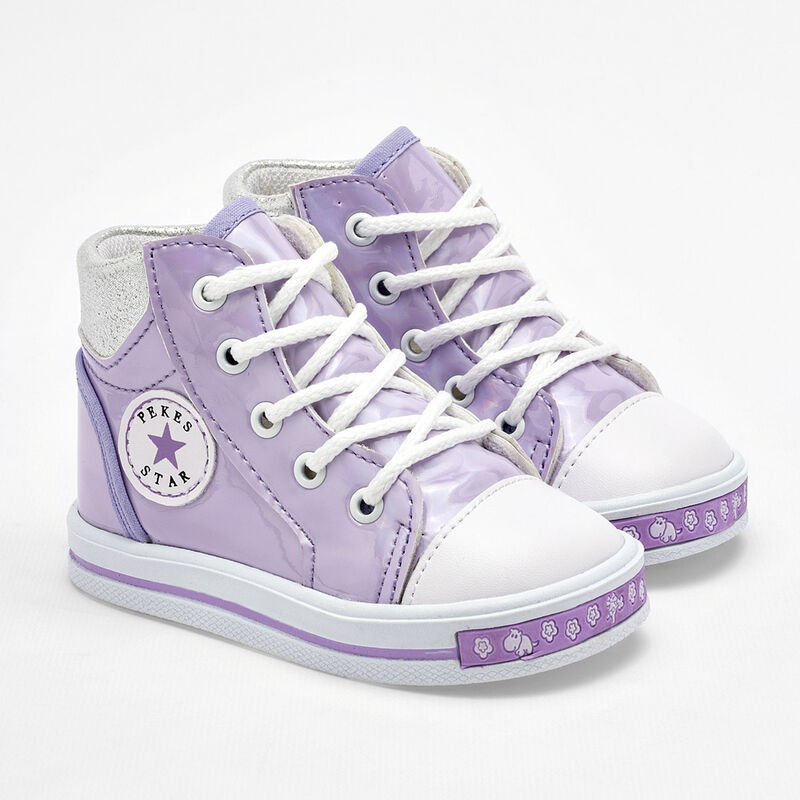 Chaparrin Tenis para bebé niña lila plata image number null