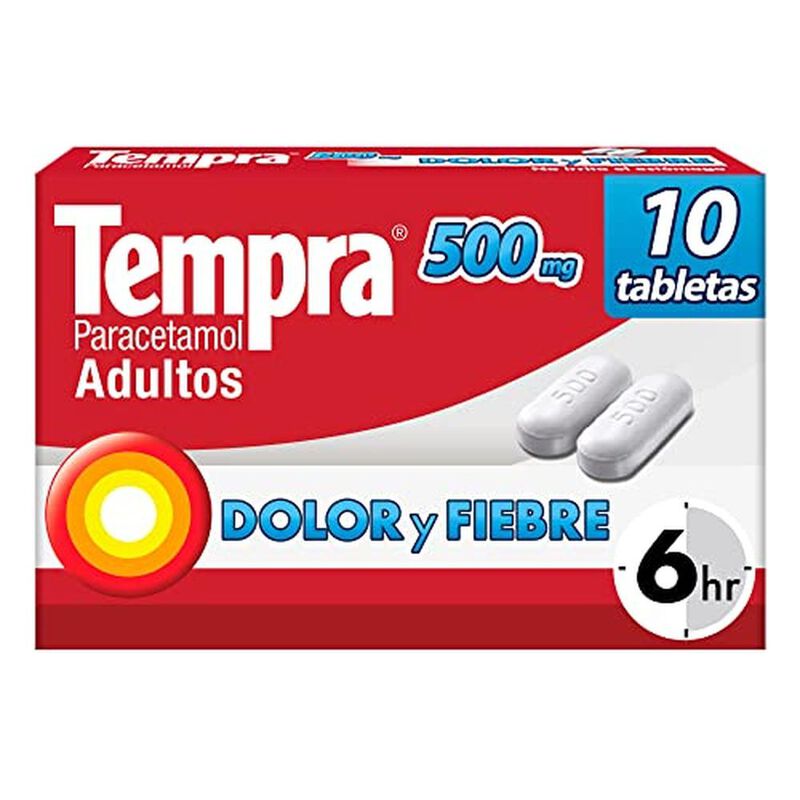 Tempra 500mg Paracetamol, Dolor Y Fiebre, Caja ... image number null