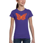 Camiseta Word Art Para Ni&ntilde;a - Mariposa - Morado
