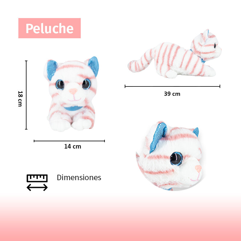 Gatito De Peluche Adorable Estirado Blanco Con ... image number null