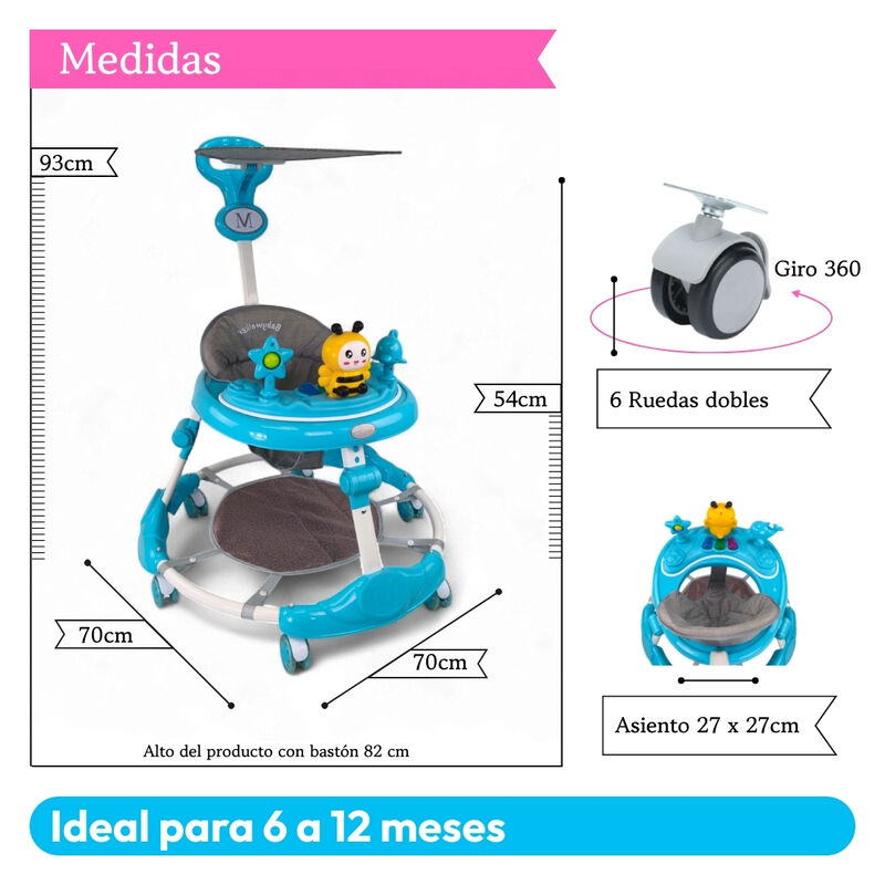 Andadera C/ Tapete Saltar&iacute;n Abeja Musical Mod. ... image number null