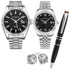 Set de relojes Stührling para pareja modelo 3935.3 y 4024.3 con Pluma y Arete