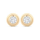 Broqueles De Oro Amarillo 14K Con Zirconia (3 Mm)
