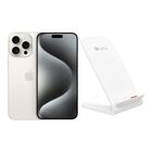 iPhone 15 Pro Max 256GB Blanco E-SIM Reacondicionado + Base Cargador