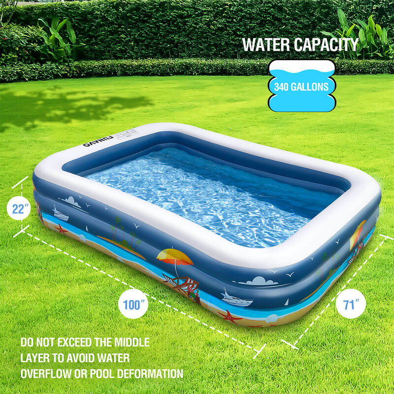 Piscina Inflable Familiar con Diseño de Playa image number null