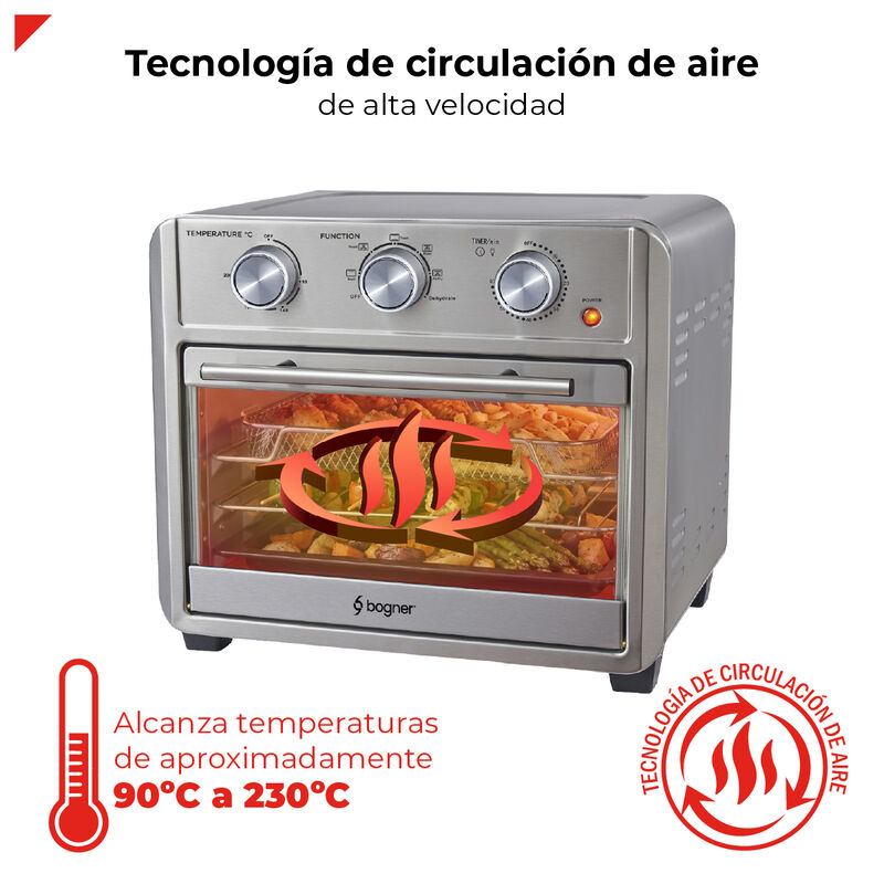 Horno Freidora De Aire Bogner 25l Baf25 6 En 1 ... image number null