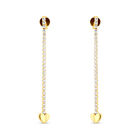 Aretes Corazon De Oro Amarillo 14k Con Zirconias