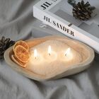Cuenco De Madera Grusosp 24 cm Con 500 g De Cera Para Velas Y Mechas