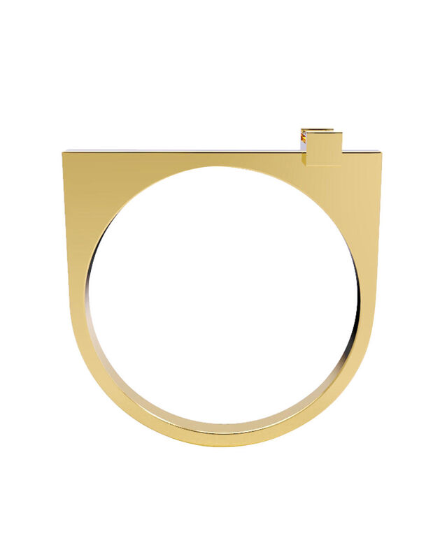 Anillo de Compromiso en Oro Amarillo 14K con Ci... image number null