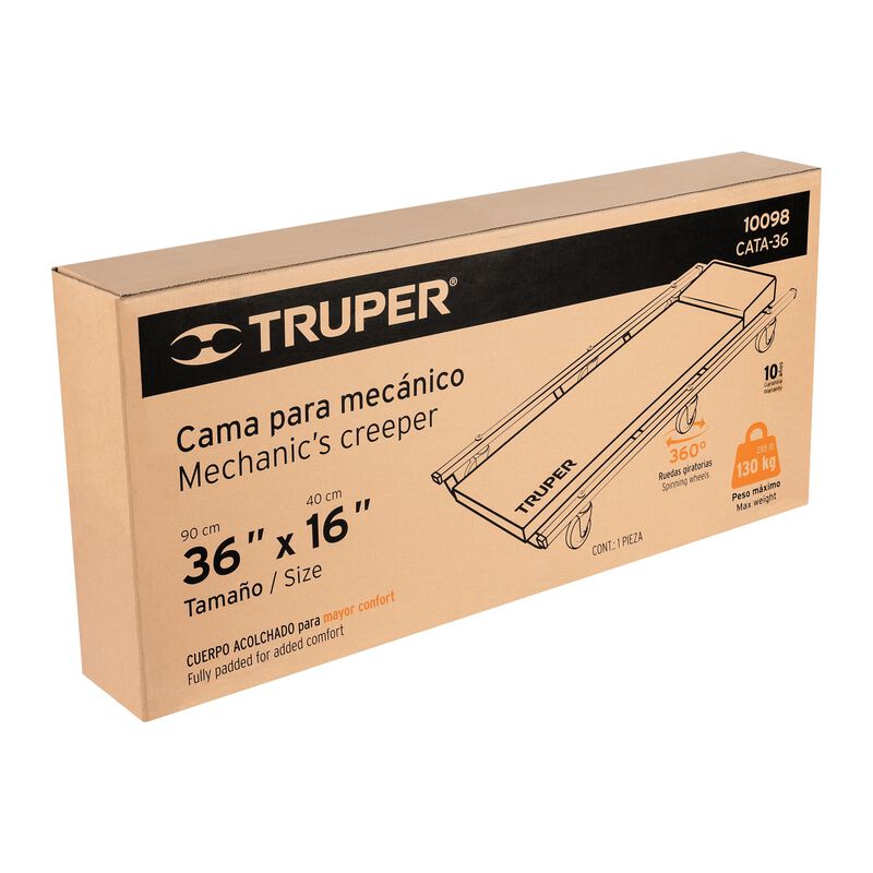 Cama de Acero 36' para Mecánico Truper image number null