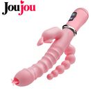 Vibrador Conejo Pink JouJou - Triple Estimulaci&oacute;n, 22.5 cm