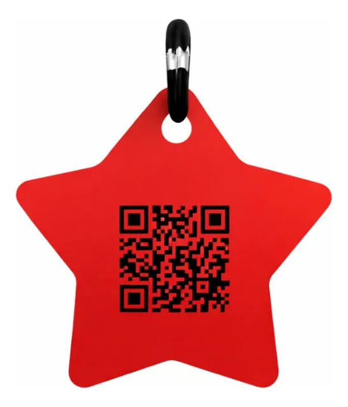 Placa Mascota Qriosa Estrella Rojo image number null