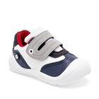 Bubble Gummers Tenis para bebé niño. Blanco marino gris