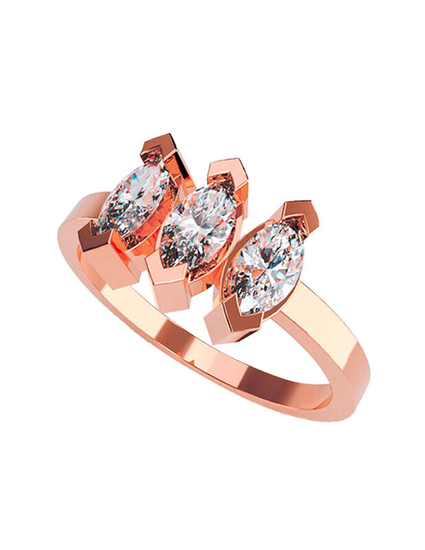 Anillo de Compromiso en Oro Rosa 10K con Circon... image number null