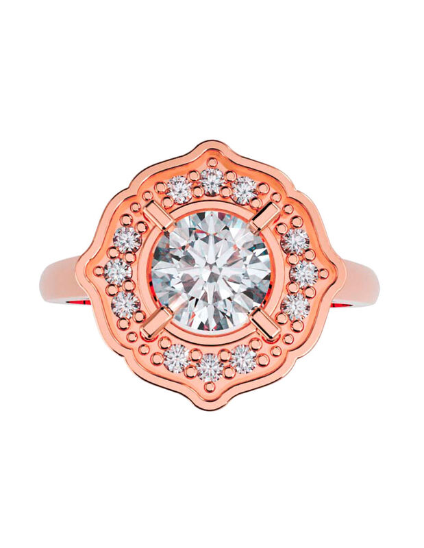 Anillo de Compromiso en Oro de 14K con Circonia... image number null