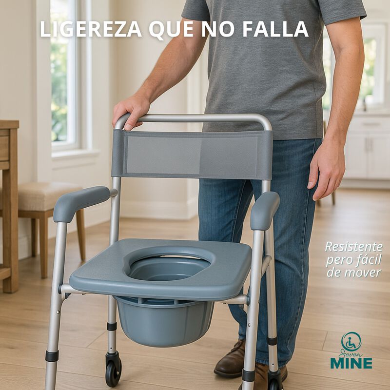 Silla para Ducha y Ba&ntilde;o con Cubeta 3 en 1 | Ple... image number null