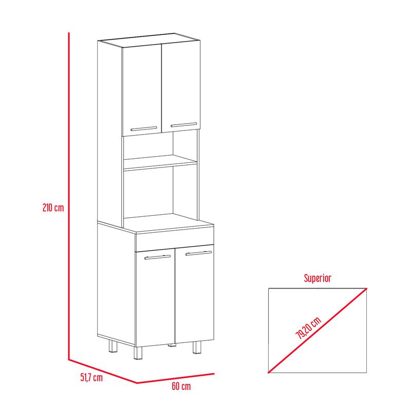 M&oacute;dulo Microondas Prada Nogal Y Blanco Virtual ... image number null