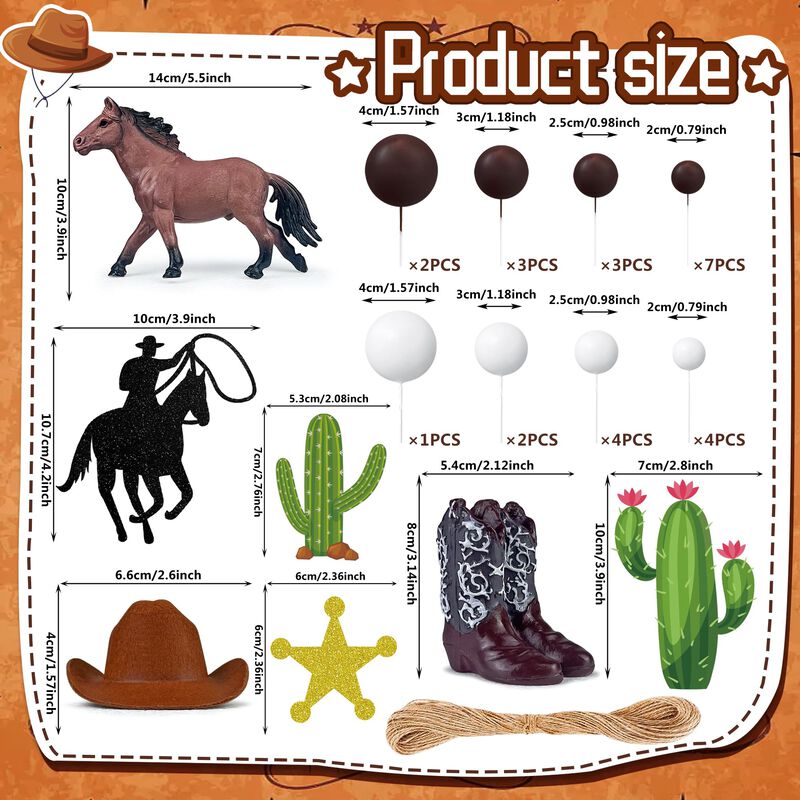 Gorro De Vaquero Keeparty De Cake Toppers, 34 U... image number null