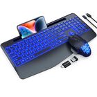 Combo Inal&aacute;mbrico De Teclado Y Rat&oacute;n Sablute, Recargable, Negro