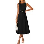 Vestido Zesica Sin Mangas Midi Negro M