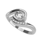 Anillo de Compromiso en Oro Blanco 10K con Circonia -  Talla:5.5/ FJ680-10W-CZ-55