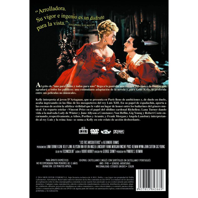 Los Tres Mosqueteros [dvd] (1948) image number null