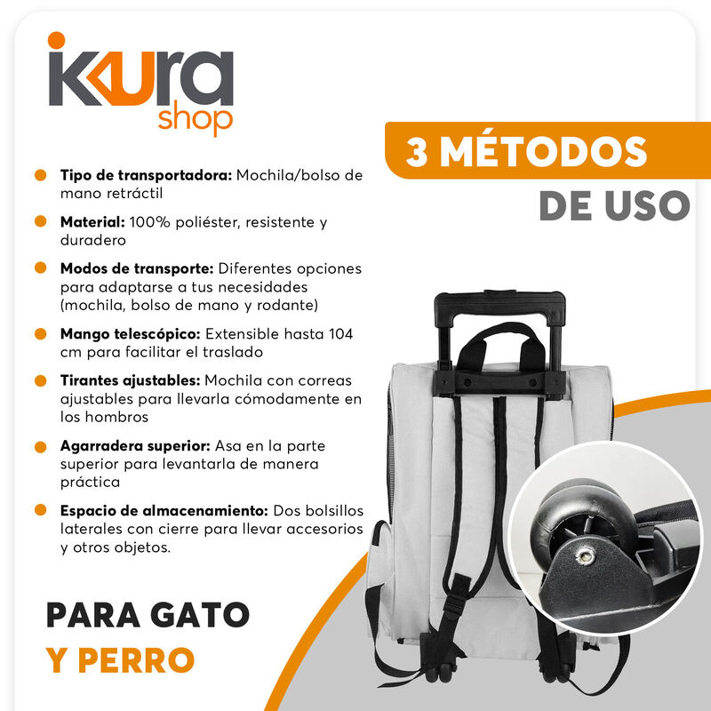 Transportadora Para Mascota Con Ruedas image number null