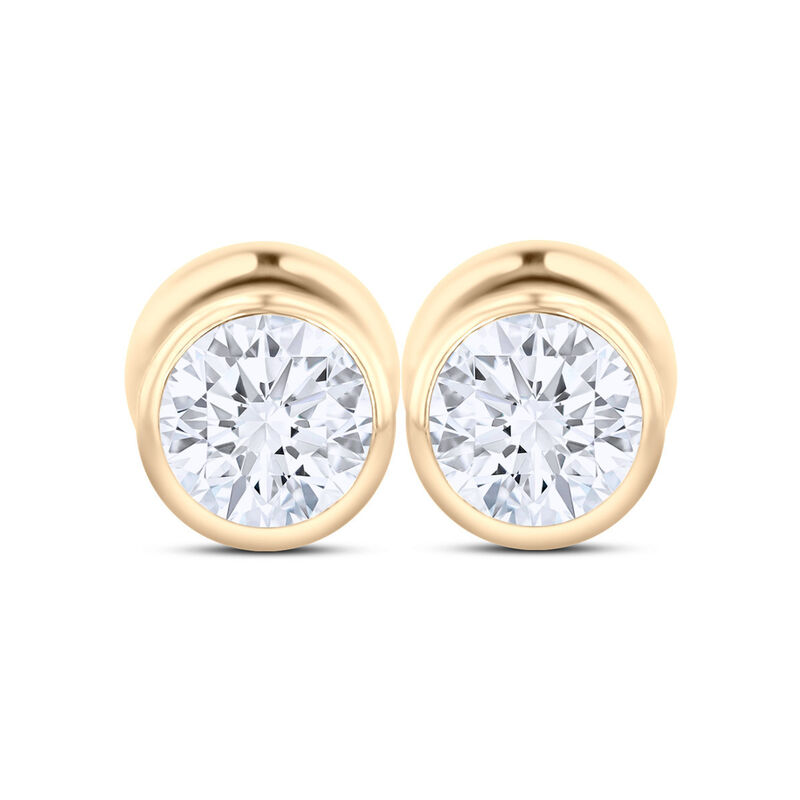 Broqueles De Oro Amarillo 14K Con Zirconias (4 ... image number null