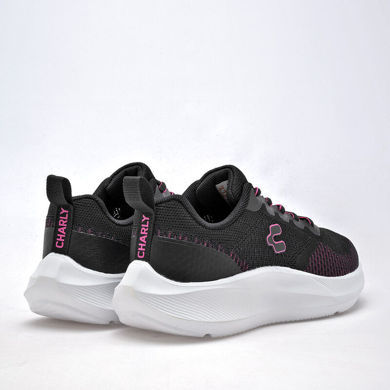 Charly Tenis Deportivo Para Mujer Negro Rosa Co... image number null