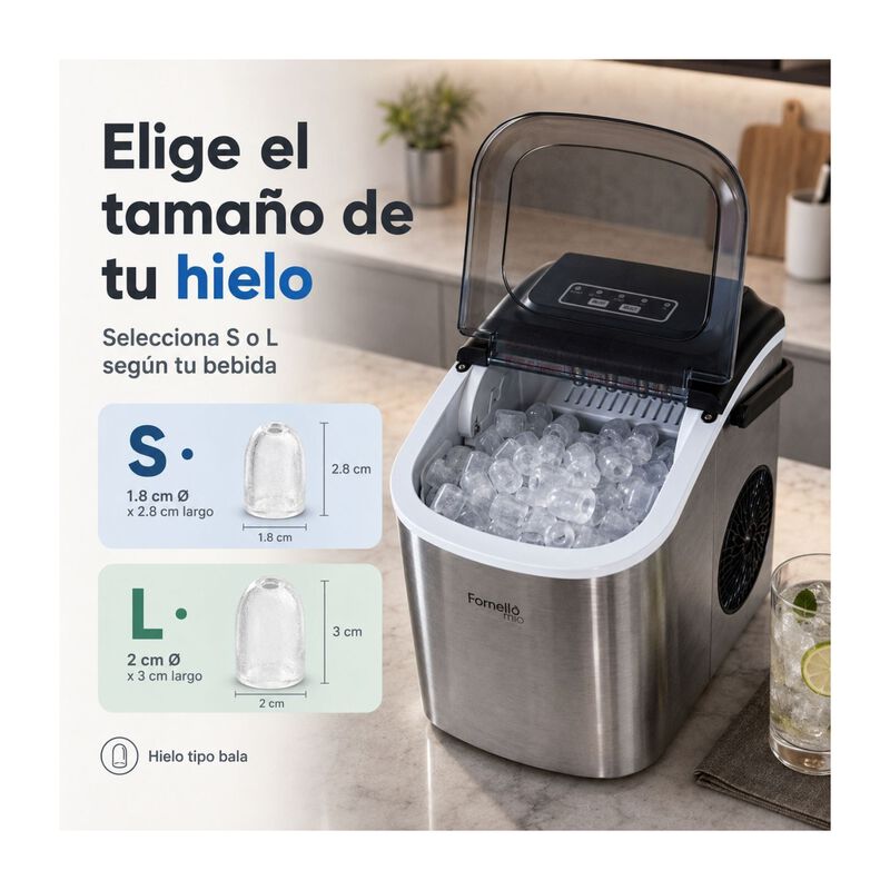 M&aacute;quina Hielo Bala 12kg/d&iacute;a Port&aacute;til Electrica ... image number null