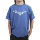 Camiseta Word Art Para Ni&ntilde;o - Murci&eacute;lagos Pics - Azul