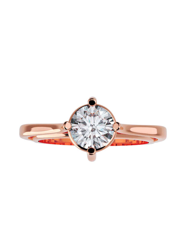 Anillo de Compromiso en Oro Rosa 10K con Circon... image number null