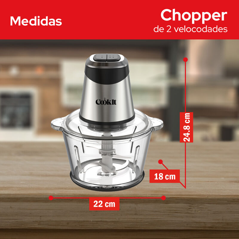 Procesador Alimentos Cookit Cqch18 400w 1.8l Vi... image number null