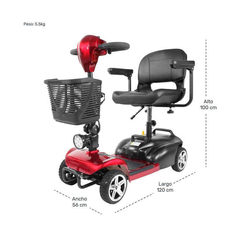 Silla Ruedas El&eacute;ctrica Scooter Recargable Luz L... image number null