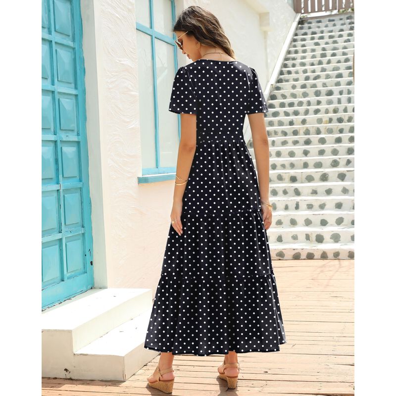 Vestido Zattcas Maxi Floral Manga Corta con Lun... image number null