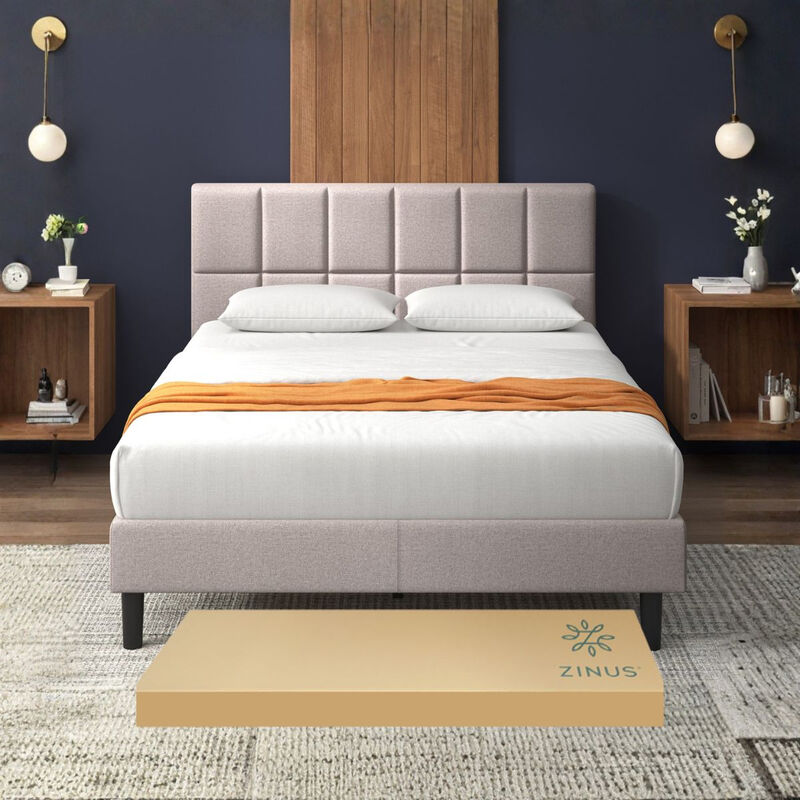 Zinus Leo | Base De Cama Con Cabecera Y Tapiz D... image number null