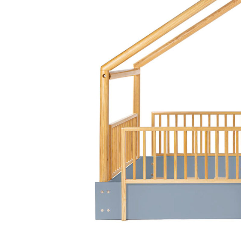 Cama Chalet Montessori de Madera con Barandales... image number null