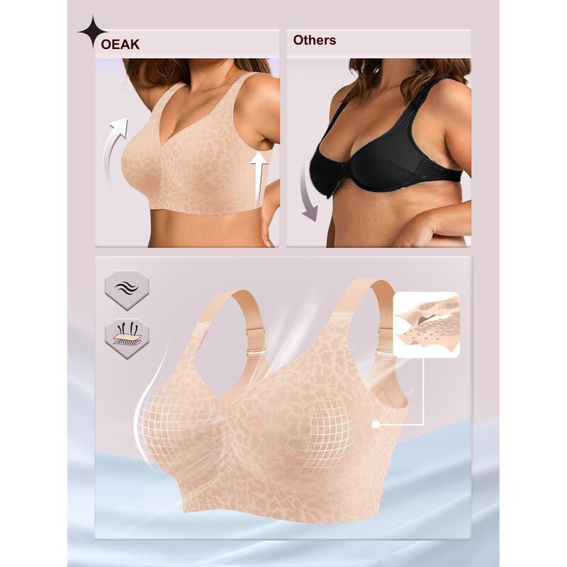 Sujetador OEAK Sin Aros Talla Grande 4XL Soport... image number null
