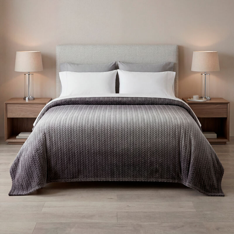 Cobertor Ligero Jacquard Premium King Size Gris image number null